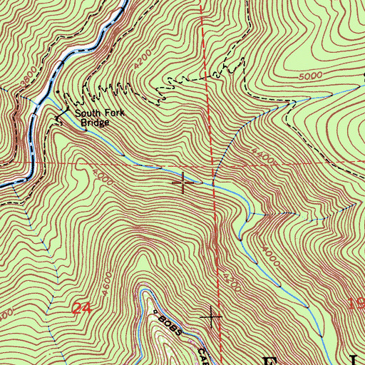 Topographic Map of South Creek, CA
