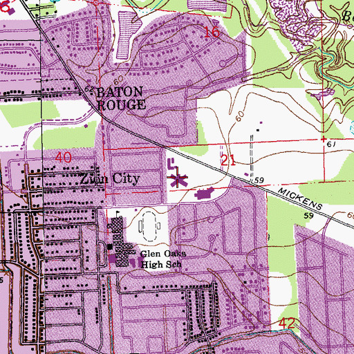 Topographic Map of Behavioral Hospital of Southeast Louisiana, LA