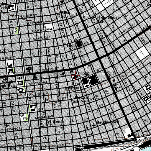 Topographic Map of Prytania Medical Complex, LA