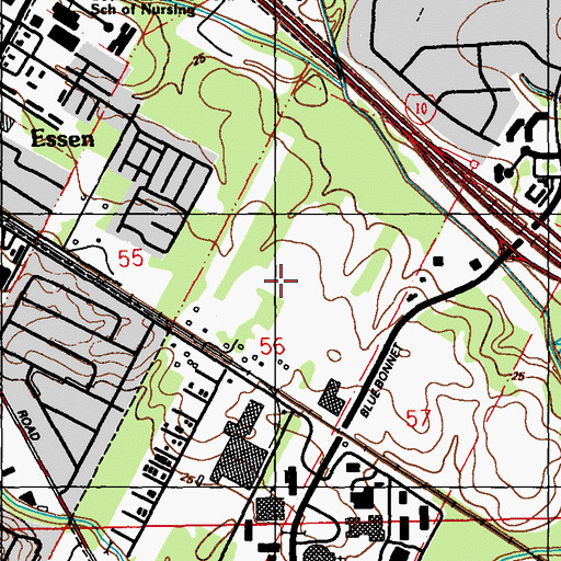 Topographic Map of Baton Rouge General Hospital Bluebonnet, LA