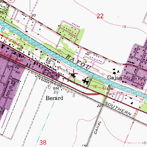 Topographic Map of Iberia Extended Care Hospital, LA