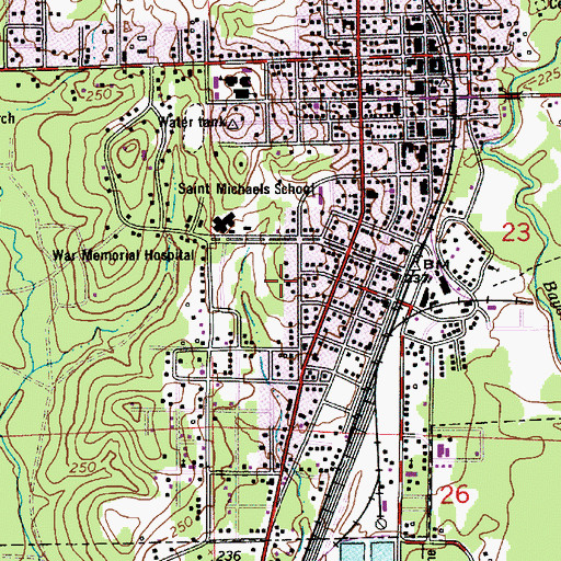 Topographic Map of Leesville Rehabilitation Hospital, LA