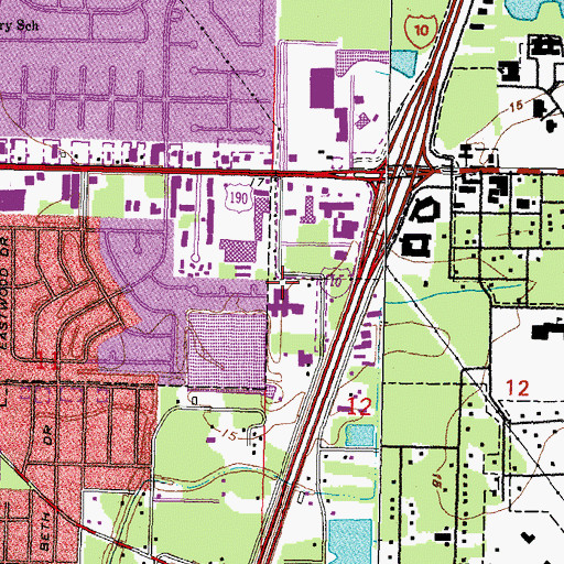 Topographic Map of Long Term Acute Care of Washington / Saint Tammany - Slidell Campus, LA