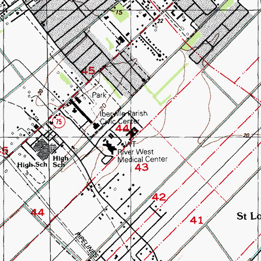 Topographic Map of MMO Rehab and Wellness Center, LA