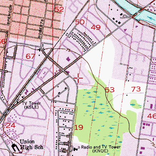 Topographic Map of Monroe Surgical Hospital, LA