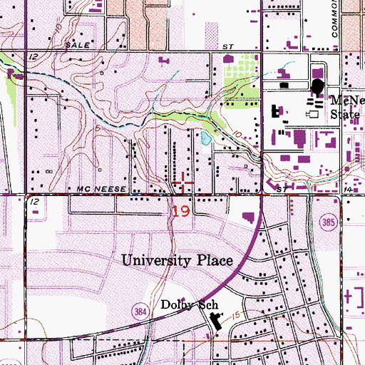 Topographic Map of Oceans Behavioral Hospital of Lake Charles, LA