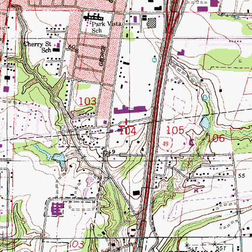 Topographic Map of Oceans Behavioral Hospital of Opelousas, LA