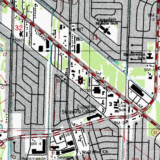 Topographic Map of Oceans Specialty Hospital of Gretna, LA