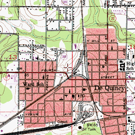 Topographic Map of Rehabilitation Hospital of Dequincy, LA