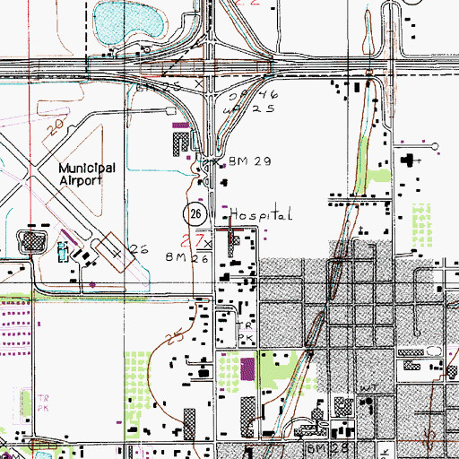 Topographic Map of Rehabilitation Hospital of Jennings, LA