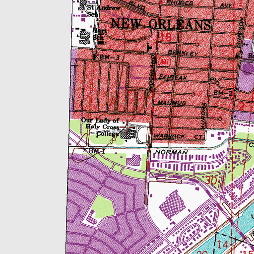 Topographic Map of Seaside Behavioral Center, LA