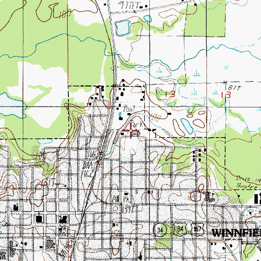 Topographic Map of Specialty Hospital of Winnfield, LA