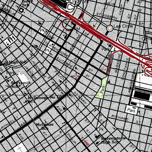 Topographic Map of Saint Charles Surgical Hospital, LA