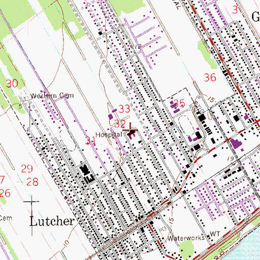 Topographic Map of Saint James Behavioral Health Hospital, LA