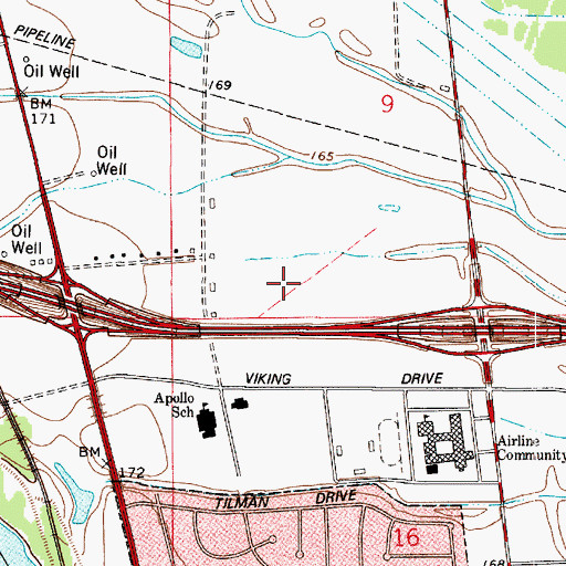 Topographic Map of Willis - Knighton Bossier Health Center, LA