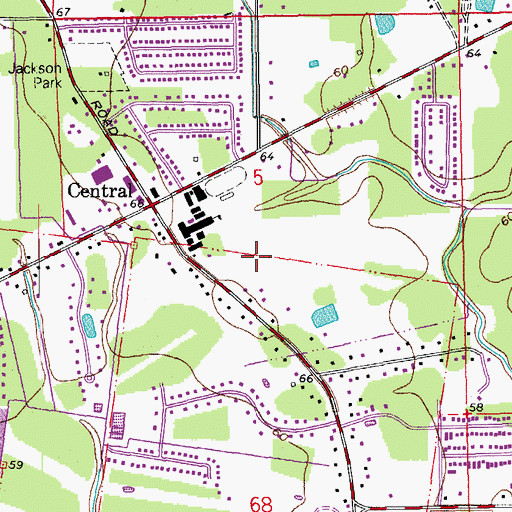 Topographic Map of Ochsner Health Center Central, LA
