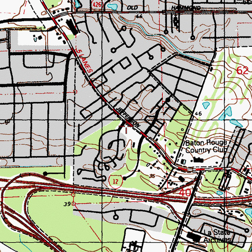 Topographic Map of Ochsner Health Center Jefferson Place, LA