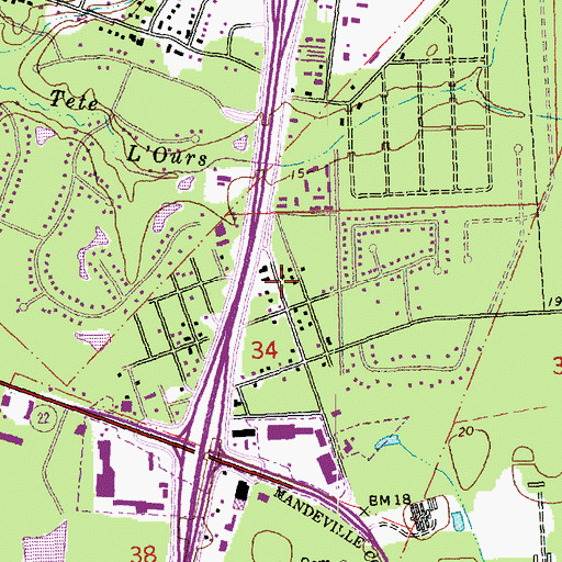 Topographic Map of Beacon Behavioral Health, LA