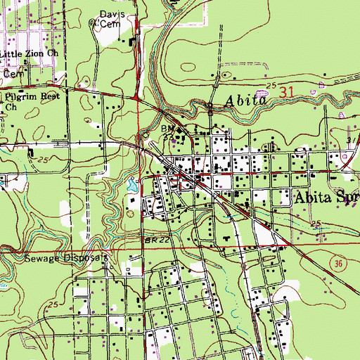 Topographic Map of Ochsner Health Center Abita Springs, LA