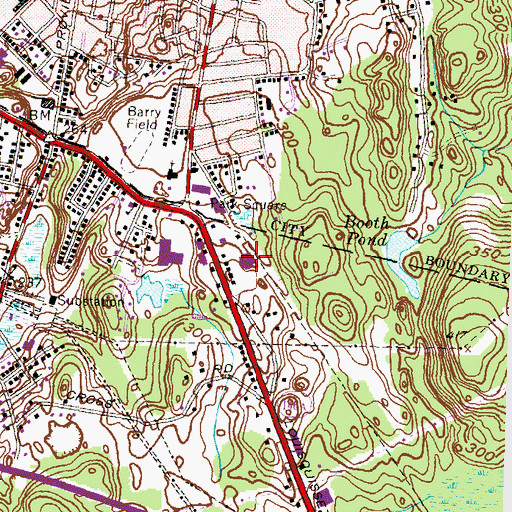 Topographic Map of Rehabilitation Hospital of Rhode Island, RI