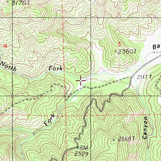 Topographic Map of South Fork Bartlett Creek, CA