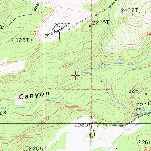 Topographic Map of South Fork Bear Creek, CA