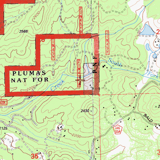 Topographic Map of South Fork Berry Creek, CA