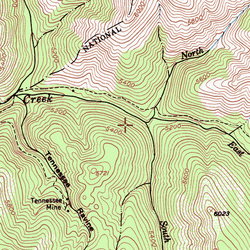 Topographic Map of South Fork Canyon Creek, CA