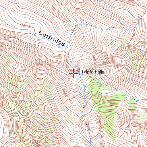Topographic Map of South Fork Cartridge Creek, CA