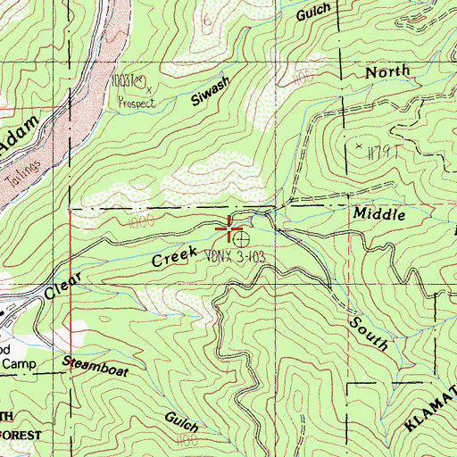 Topographic Map of South Fork Clear Creek, CA