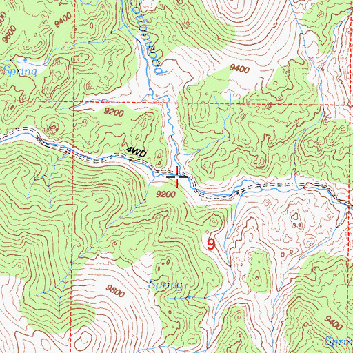 Topographic Map of South Fork Cottonwood Creek, CA