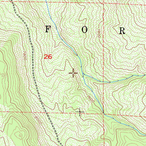 Topographic Map of South Fork Cottonwood Creek, CA