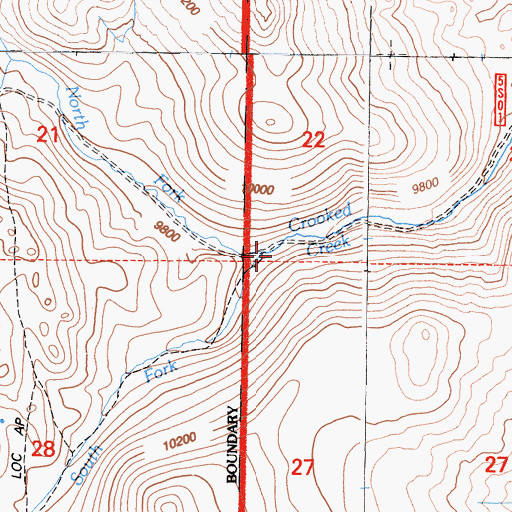 Topographic Map of South Fork Crooked Creek, CA