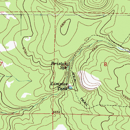 Topographic Map of Bristow Spring, AZ