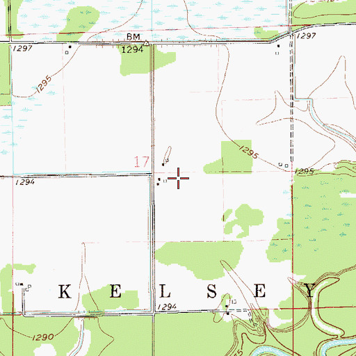 Topographic Map of Simek Farms, MN