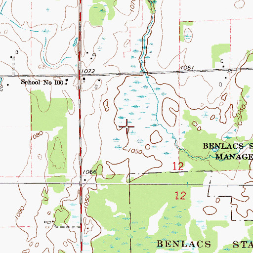 Topographic Map of Hanenburg Farms, MN