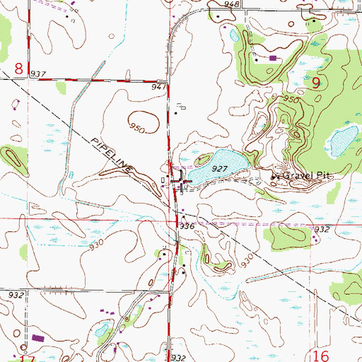 Topographic Map of O J Holstein Farm, MN