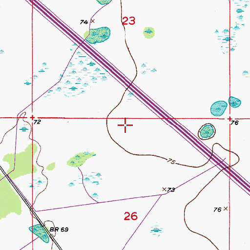 Topographic Map of Bronson Farms, FL