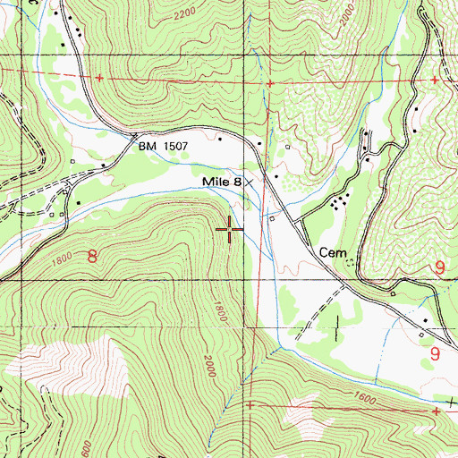 Topographic Map of South Fork Indian Creek, CA