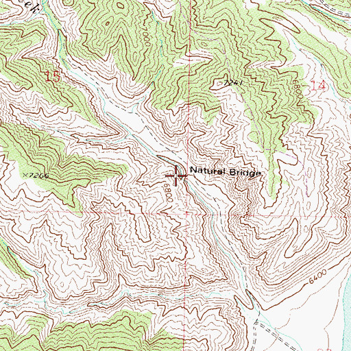 Topographic Map of Natural Bridge, CO