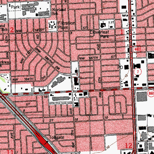 Topographic Map of Pentecostal Tabernacle North Miami, FL