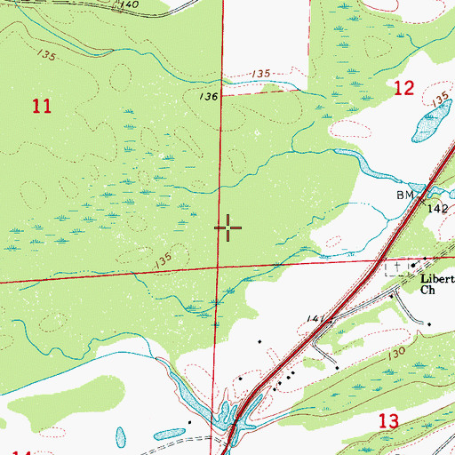 Topographic Map of Butterfield Catfish Farm, AL
