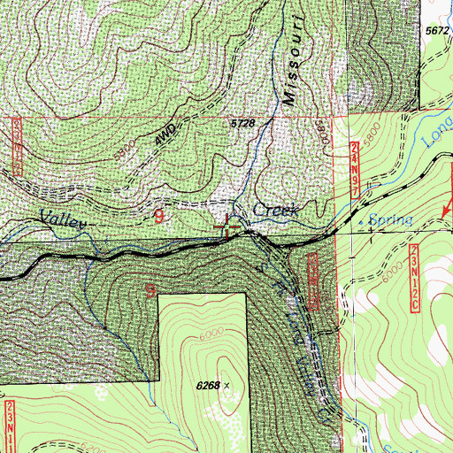 Topographic Map of South Fork Long Valley Creek, CA
