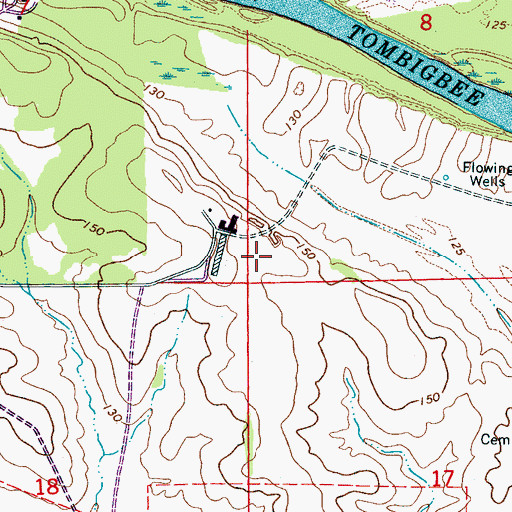 Topographic Map of Cow Creek Ranch, AL