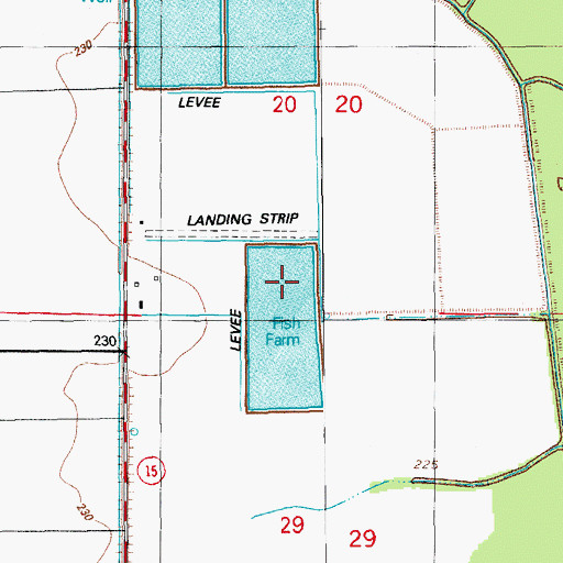 Topographic Map of Luebke Fish Farm, AR