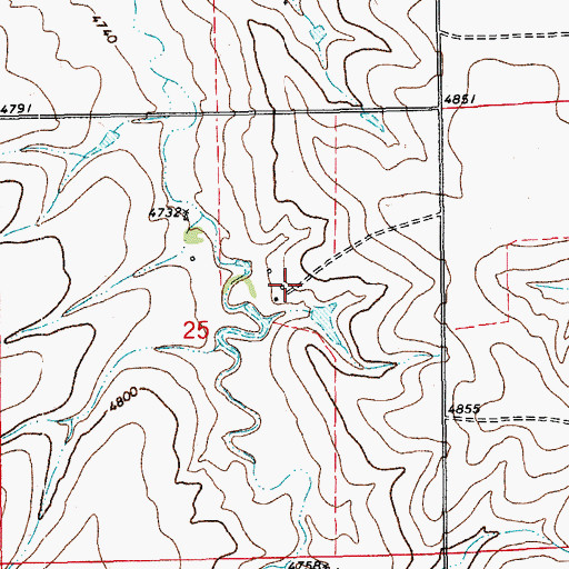 Topographic Map of Blessed Creek Farm, CO