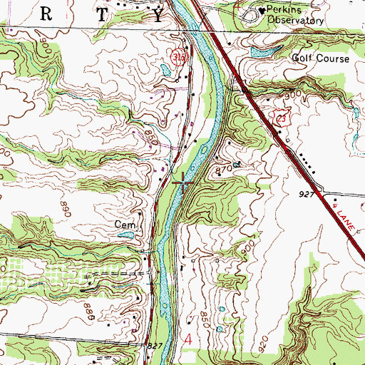 Topographic Map of Liberty Run, OH