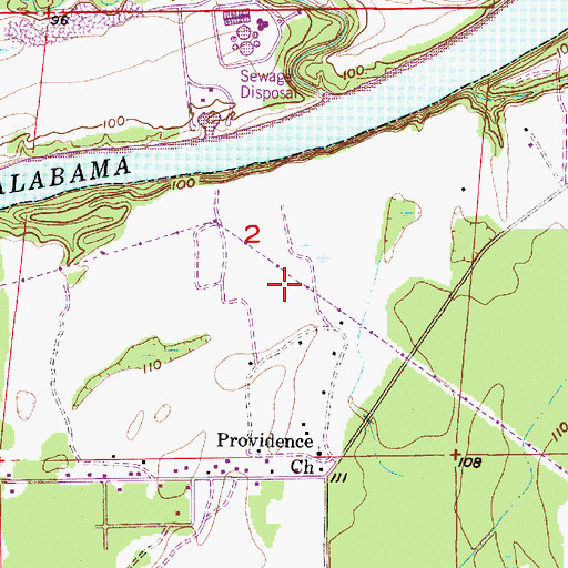 Topographic Map of South Dallas Turf Farm, AL