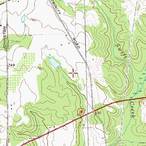 Topographic Map of Georgia Greenhouses, GA