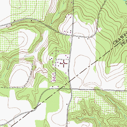 Topographic Map of Burney's Greenhouse, GA